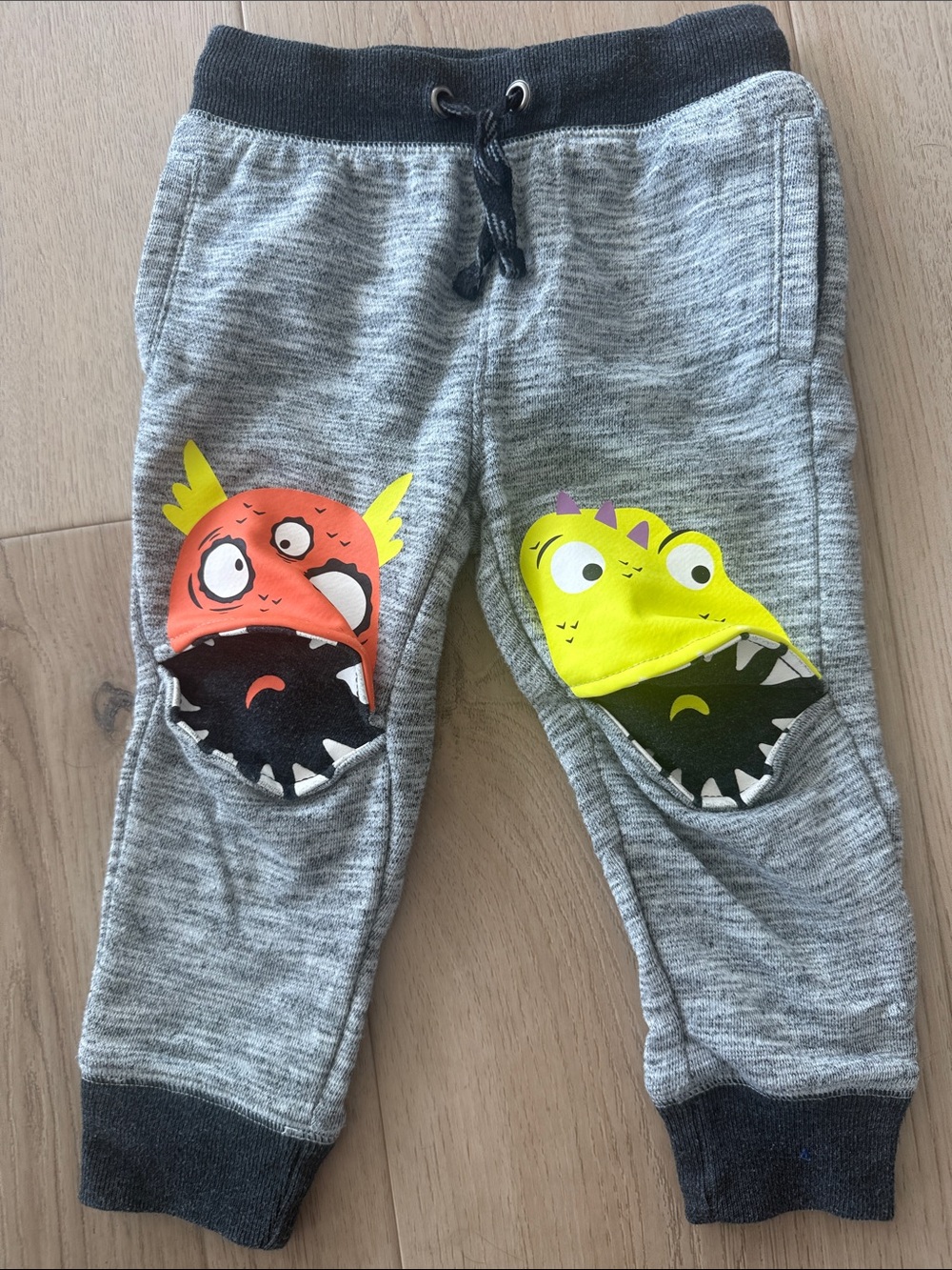 Kids Grey Monster Knee Joggers - 2T